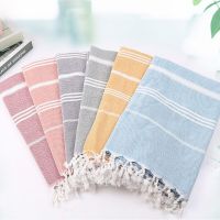 Pure Cotton Beach Towel Can Quickly Dry Striped Bath Towels