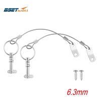 2PCS BSET MATEL 6.3mm 1/4 inch Quick Release Pin with Lanyard for Boat Bimini Top Deck Hinge Marine hardware Stainless Steel 316 Accessories