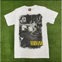 NEW เสื้อยืด พิมพ์ลายวงร็อค Nirvana Bleach Seattle Washington Jamming Bonjovi Steve Vai Metallica OS Cromok Ella