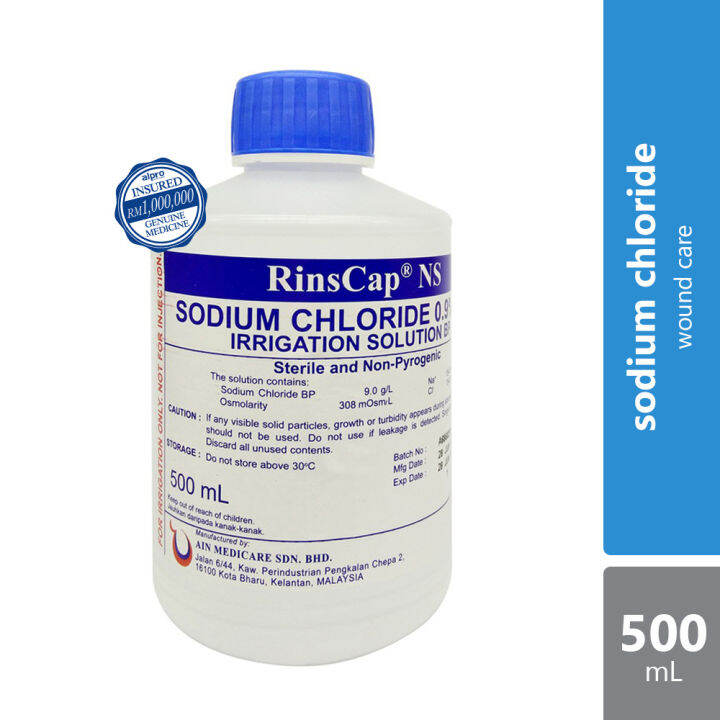 Rinscap NS Normal Saline Sodium Chloride 0.9 Irrigation Solution 500mL