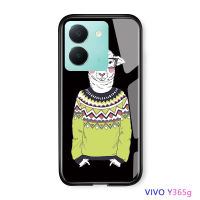 Volans เคสสำหรับ Vivo Y36 Y36 5G โฆษณาของผู้ชายแฟชั่น Mr Animals เคสโทรศัพท์กระจกนิรภัยมันวาวฝาหลัง