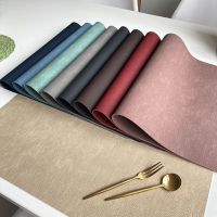 【CC】✿卐  Imitation Leather Placemats Non-Slip Insulation Dining Table Plate Accessories Bowl