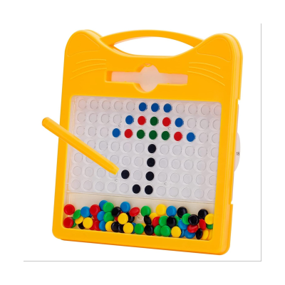 Fun Magnetic Board with Colourful Beads and Drawing Stylus for Kids &amp; Toddlers 3-5 Years