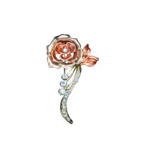 Fashion Multicolor Rose Flower Brooch Pins Party Lapel Pin Elegant Lady Unique Jewelry Accessories Painting Alloy Brooches