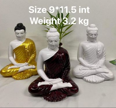 พระพุทธรูปพม่า ဆယ္တစ္မီးၿငိမ္းအလိုႀကီးဘုရား พระพุทธรูป สัจจะมีนเย  ปางสมาธิ ตัวองค์ ทำจากปูนพลาสเตอร์ ขนาด 9*11.5 int น้ำหนัก 3.2 กิโลกรัม