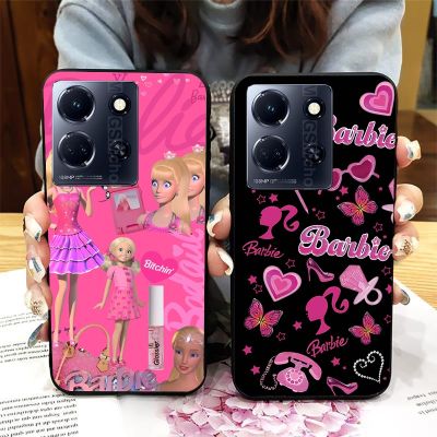 Casing For Infinix Note 30 VIP / Note 30 4G X6833B / Note 30 5G X6711 / Note 30 Pro 4G X678B Retro Pink Barbie Print Girly Soft TPU Phone Case