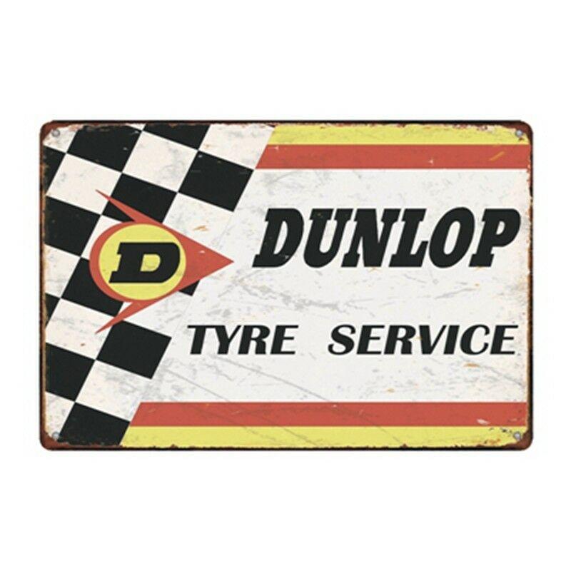Metal Tin Sign dunlop tyre service Decor Pub Bar Home Vintage Retro 