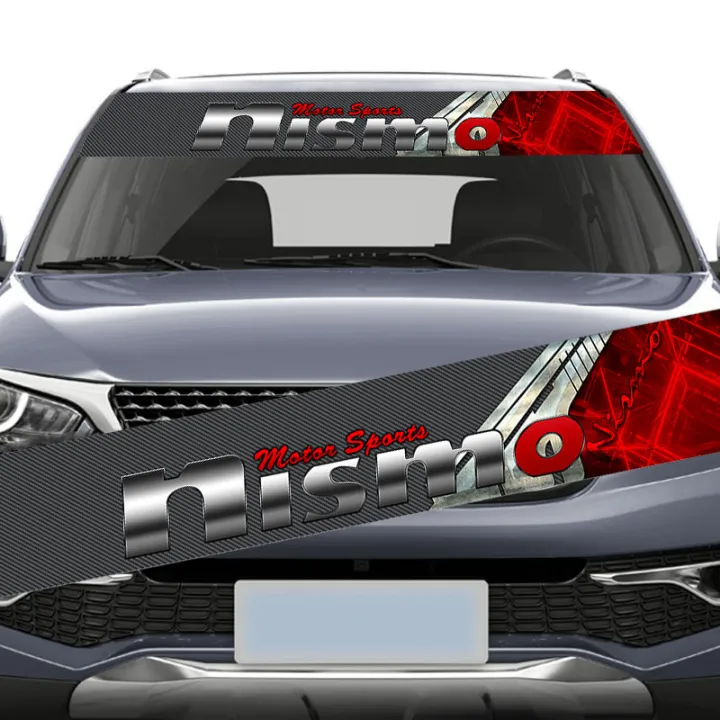 1PC Modified Nismo Car Front Windshield Sticker Carbon Fiber Pattern ...