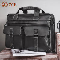 JOYIR Genuine Leather Mens Briefcases 15.6" Laptop Bag Office Bags for Men Document Business Shoulder Messenger Bag Handbag