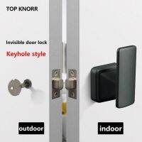 TOPKNORR New Invisible Door Lock Double-Sided Lock With Key Single Side Lock Indoor Door Hidden Single Side Lock Door Handle Door Hardware