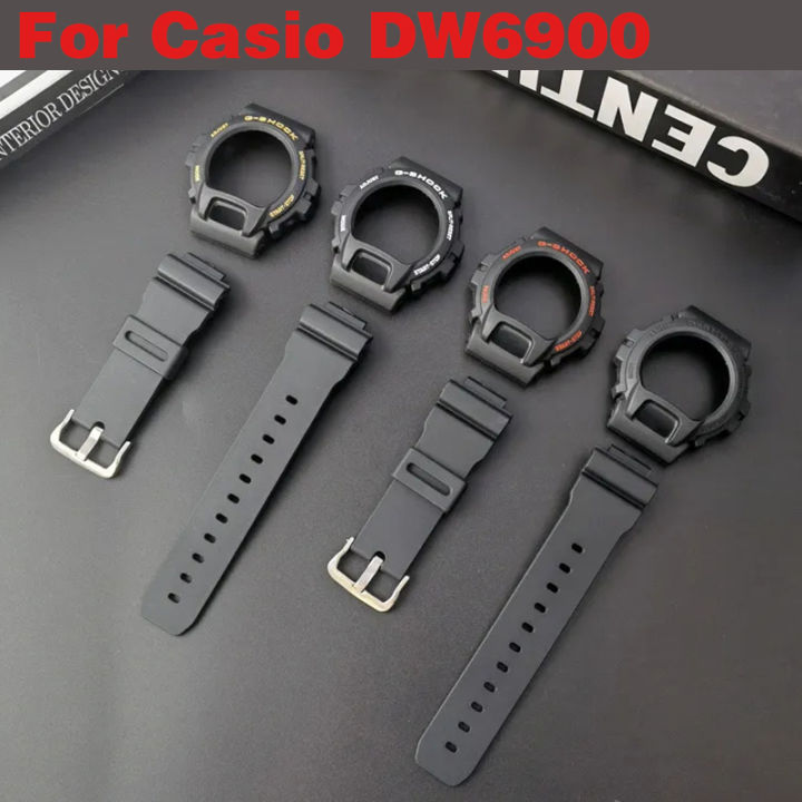 สายนาฬิกาสำหรับ-casio-dw6900ขอบเคสสำหรับ-g-shock-dw-6900-dw-6900sn-1-dw-6900ls-2สายรัดข้อมือ-glx-6900gb-gls