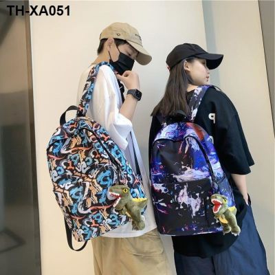 2023 new graffiti trendy brand large-capacity middle school student schoolbag male backpack female junior high fashion