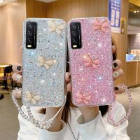 ♝❆№ เคสซิลิโคน ลายกลิตเตอร์ พร้อมสายคล้อง หรูหรา สําหรับ Vivo Y15S Y15A Y21S Y33S Y21 Y20S Y12S Y20 2021 Y12 Y15 Y17 Y53S Y95 Y91 Y1S