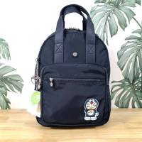 NiceBagOutlet KIPLING Dorina Doremon Blue Backpack กระเป๋าเป้สะพายหลังขนาดกลาง หูหิ้วหนัง  OS111502-OL