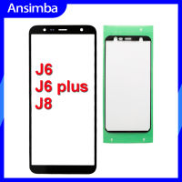 Ansimba กระจกด้านนอกหน้าจอด้านหน้าพร้อมกาวโอก้าสำหรับ Samsung Galaxy J6 J6บวกกับหน้าจอ J8แอลซีดีแผ่นหน้าจอโทรศัพท์กระจกอะไหล่ซัมซุง Samsung Galaxy J6 J6 + J8