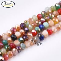 192pcs/strand Electroplate Glass Beads Strands AB Color Faceted Rondelle Mixed Color 3x2mm Hole: 1mm Jewelry making DIY