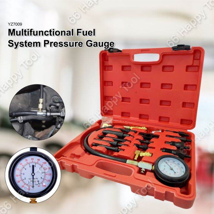 16pcs Multifunctional Cylinder Detection Table Fuel System Pressure Gauge Set 7009 Diesel Engine