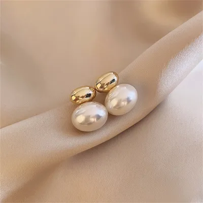 2023 New Trendy Earrings Fashionable Dangle Earrings Elegant Bean Spliced Earrings Fashion Jewelry Gold Color Dangle Earrings French Style