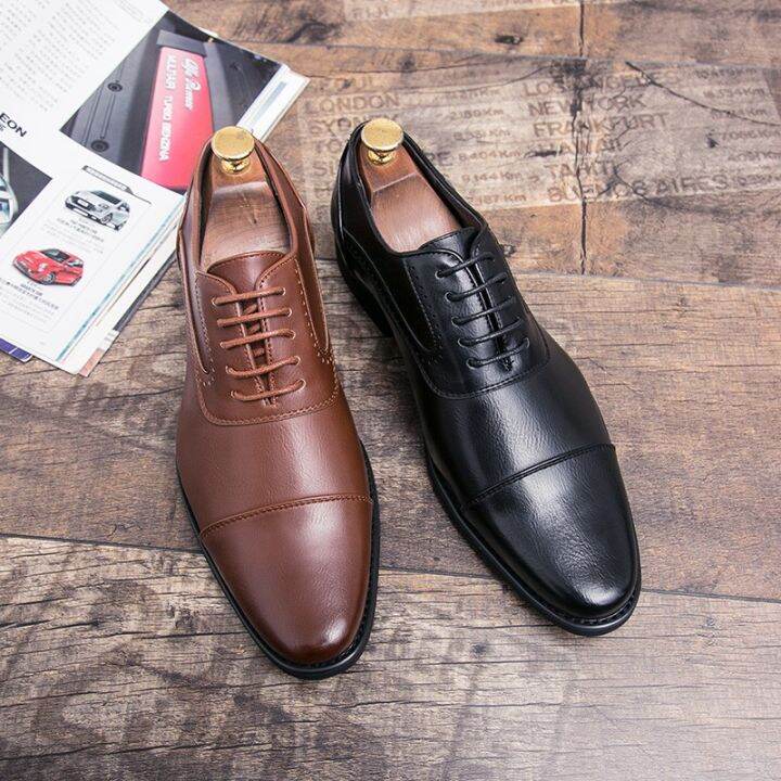 Big Size Luxury Leather Men Formal Shoes Pointed Toe Oxford Men Dress