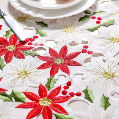 Christmas Table Runner Fashion Fabric Christmas Table Desktop Centerpiece Decoration Xmas Home Kitchen Party Decor