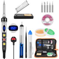 Soldering Iron Kit with ON/OFF Switch Digital Soldering Iron Timah Set Adjustable Temperature Portable Fast Heating Soldering Iron Set Japan