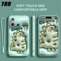 เคสโทรศัพท์ YBD สำหรับ Xiaomi Redmi 12C 11A POCO C55 ลายตัวการ์ตูนน่ารักเคสซิลิโคนเหลวที่มีลวดลายด้านข้างและฟรีสายคล้อง