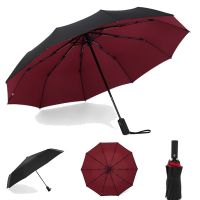 10K Double layer Windproof Fully-automatic Umbrellas Male Women Umbrella Three Folding Commercial Large Durable Frame Parasol Umbrellas