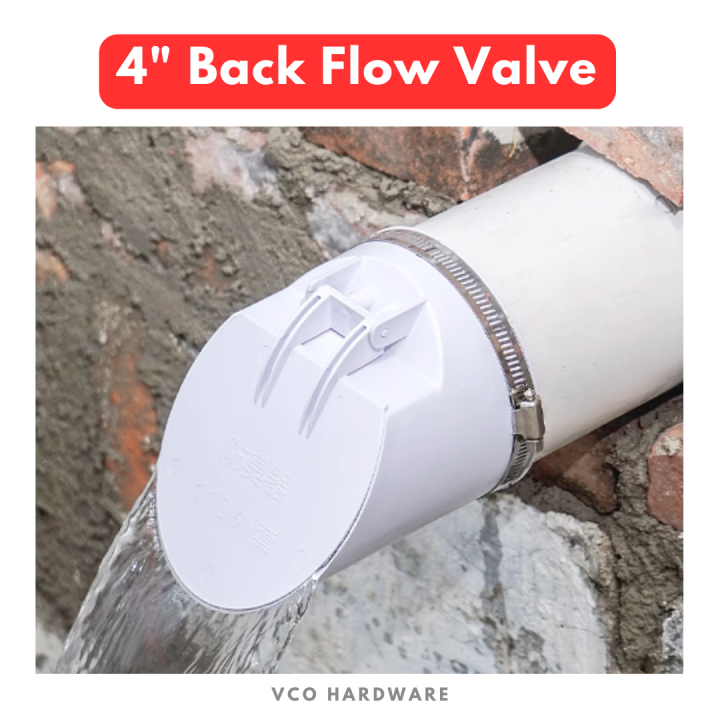 4" PVC Back Flow Valve with Pipe Clip/Underground Pipe/Drainage Pipe