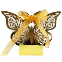 【YF】◊☁  10pcs Cut Hollow Chocolate Gold Boxes Wholesale with Wedding Favors Wrapping