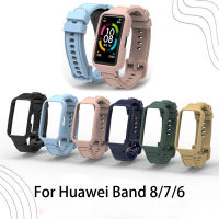 สายซิลิโคนสำหรับ Huawei Band 8 7 6 Honor Band 6สมาร์ทวอท์ชสายสายนาฬิกา Bracelect สำหรับ Honor Band 6