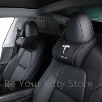 Car Neck Pillow For Tesla Model 3 X S Y 2022 Leather Seat Headrest Neck Cushion Vehicle Supplies Tesla Model Y 2023 Accessories