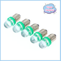 Yiyoo 5ชิ้น E10 LED สกรูอุปกรณ์บอกความเป็นด่างหลอดไฟสีขาว12V หลอดไฟ DC ขายส่งใช้พลังงานต่ำ