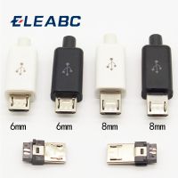 10pcs Micro USB 5PIN Welding Type Male Plug Connectors Charger 5P USB Tail Charging Socket 4 in 1 White Black Electrical Connectors