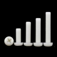 White Nylon Plastic Cross Phillips Pan Round Head Screw Bolts M2 M2.5 M3 M4 M5 M6 M8