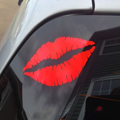【เฟยตง】🚕🚕สติ๊กเกอร์ตกแต่งหน้าต่าง PVC สีแดงสุดเซ็กซี่สำหรับรถยนต์,สติกเกอร์ท้ายรถร้อนแรง1 X รอยจูบ Lips