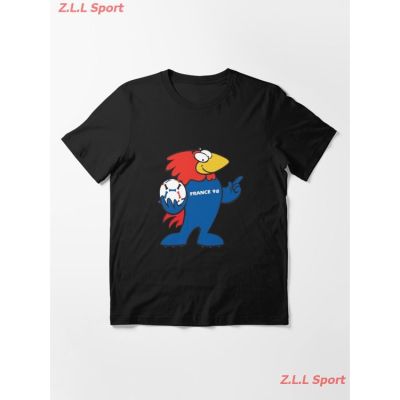 แขนสั้นcrew neckOld France Football 1998 Mascot | France Champion Essential T-Shirt เสื้อยืดพิมพ์ลาย เสื้อยืดผู้ เสื้อยื