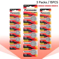 15Pcs PANASONIC Cr2032 Cr2025 Cr2016แผงปุ่มแบตเตอรี่3V แบตเตอรี่ลิเธียมนาฬิการีโมทคอนโทรลเครื่องบันทึกเสียง