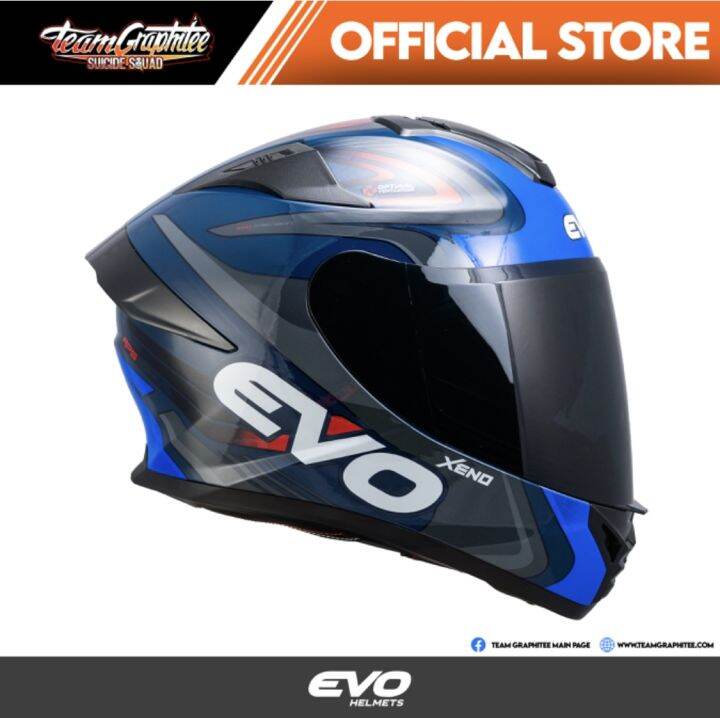 Evo Svx Xeno Blue Gray Full Face Dual Visor With Free Clear Lens Lazada Ph