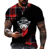 Cute Animal Cat Pirate Suit 3D Printed Mens And Womens T-shirt Lycra Polyester Short-sleeved Oversized Summer O-neck Top