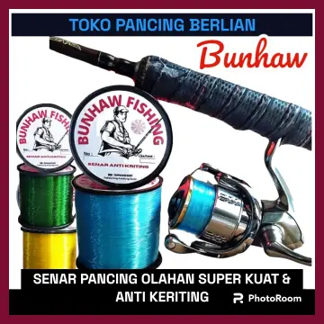 senar pancing bunhaw anti keriting dan lentur siap pakai