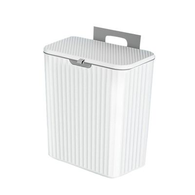1 Piece Kitchen Trash Can Large Capacity Garbage Cans with Lid Hanging Trash Bin for Bathroom Cabinet 9L