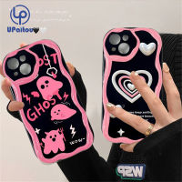 UPaitou Y02 Y36เคสสำหรับ Vivo Y35 Y20 Y16 Y02s Y22 Y22s Y15A Y15S Y21 Y21s Y95 Y93 Y20i Y20S Y91 Y20s Y11 Y12 Y15 V23e V23โปรปิศาจสีดำสีชมพูหยักเป็นลอนที่คลุมป้องกันเนื้อนิ่ม TPU เคสโทรศัพท์ปิดขอบ