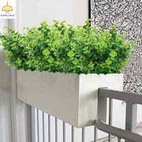 MEZCJ Greenery Boxwood สำหรับปาร์ตี้ประดับตกแต่งอินดอร์และเอาท์ดอร์แต่งงานยูคาลิปตัสเทียมยูคาลิปตัสพวงการตกแต่งบ้านดอกไม้ประดิษฐ์