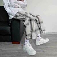 COD SDFGERTERT 【ST Clothing】Thin Casual Plaid Pants Male Korean Loose Wide-leg Pant Japanese Trend Wild Ins Ankle Length Straight-leg Trousers S-3XL