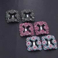 2pcs Exquisite 34mm Rhinestone Buckles For Women Shoes Bags Luxury Ribbon Belt Buckle Accessories Crystal Strass Sewing For DIY