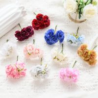 hot【cw】 18Pcs Artificial Flowers Bouquet for Wedding Wreath Crafts Vase Diy Garden Scrapbooking