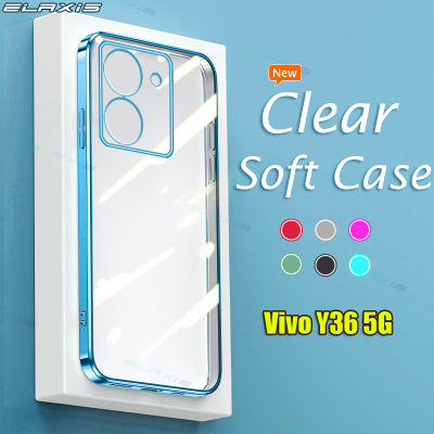 ปลอกอ่อนซิลิโคน ELAXIS สำหรับ Vivo Y36 5G ใหม่โทรศัพท์เคสโปร่งใสสีลูกกวาดเลนส์ EL004กรอบฝาครอบป้องกันเต็มตัว