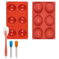 Silicone Baking Mold, Large Semi Sphere High Heat Silicone Baking Mold for Baking, Cake, Candy Molds (2 Packs)