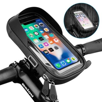 กระเป๋าโทรศัพท์ผู้ที่ถือทั้งโทรศัพท์และจับจักรยานยนต์จักรยานกันน้ำกระเป๋าหน้าจอสัมผัส6.4นิ้วมือจับจักรยานที่จับสำหรับ iPhone 12Pro Samsung