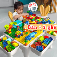 Bộ bàn lego cho bé size lớn kèm ghế